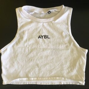 AYBL Core Training Cropped Vest Shirt White